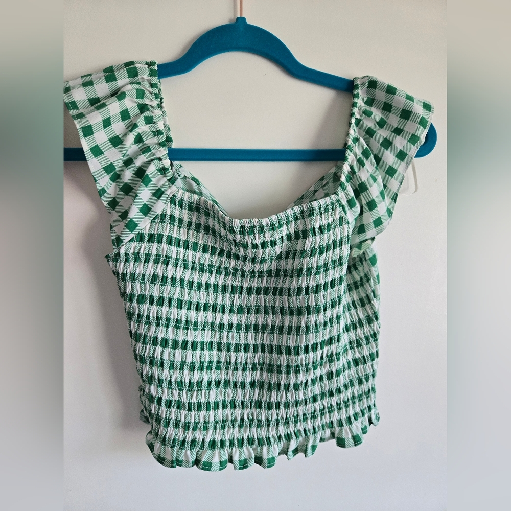 Green Checkered Top - Picture 3 of 3